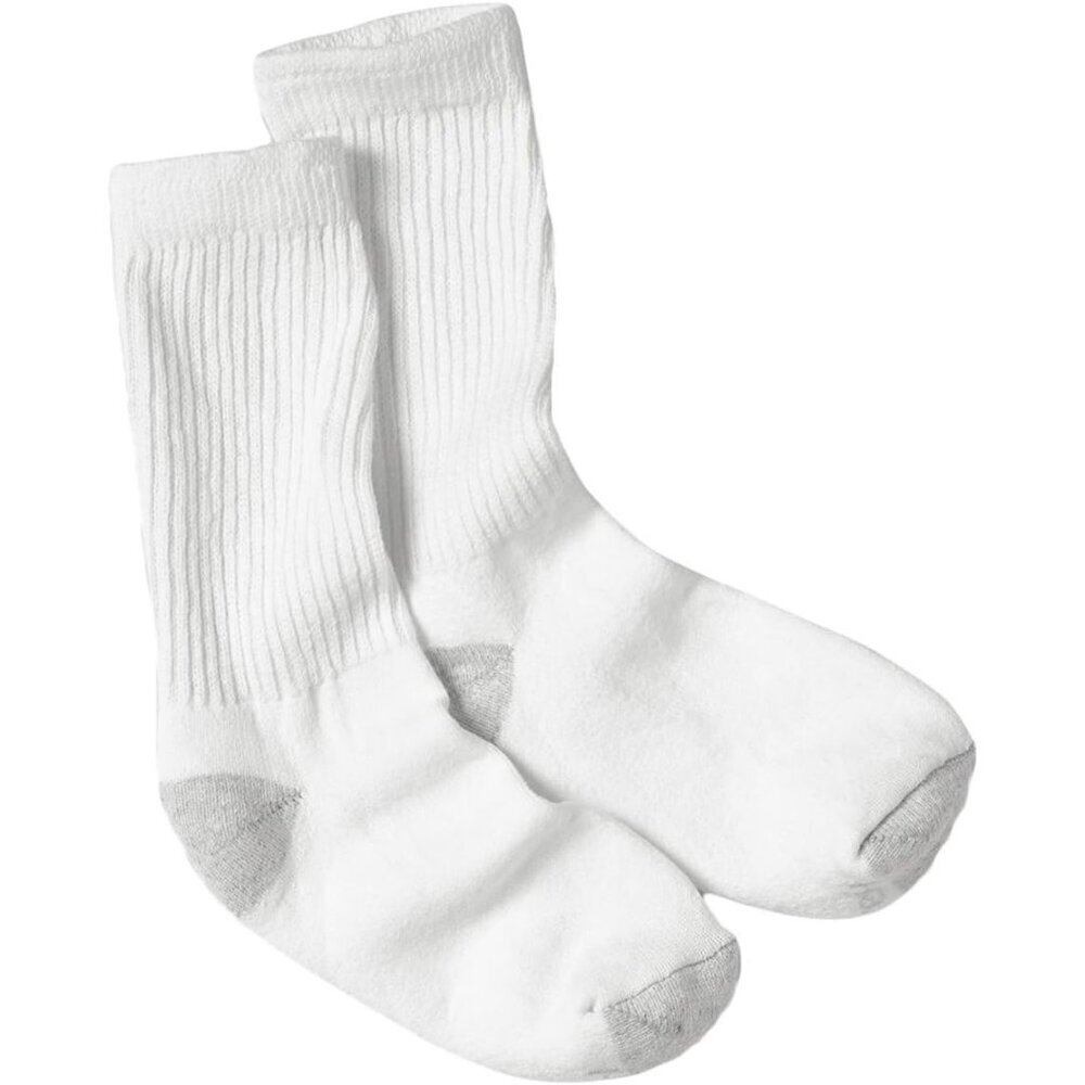 🆕Hanes Moisture-Wicking Socks Women White Value Crew Soft Cool fabric Socks
